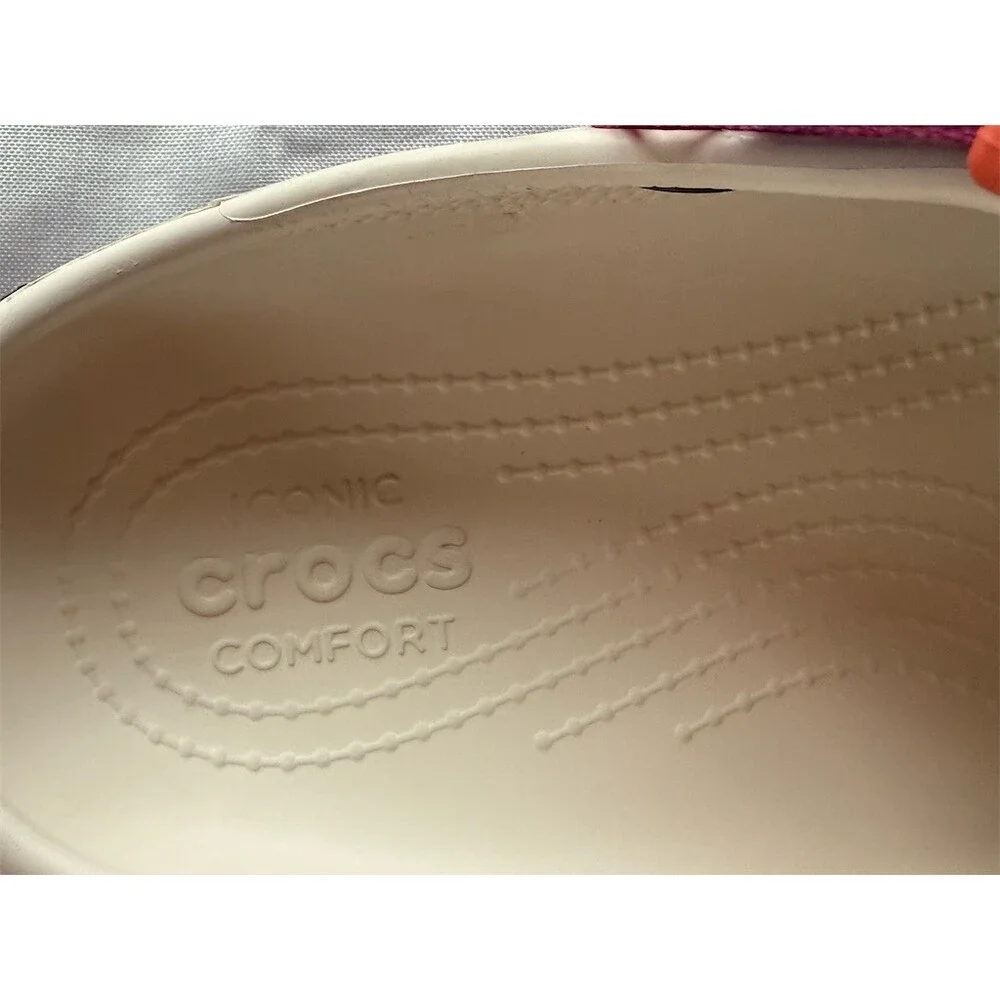 Crocs Classic Hiker Clog Multicolor Platform Trail Sole Pink Strap Mens 11